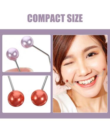 Baluue 2 Pairs Dimple Makers Cheeks Facial Dimple Trainer for Create a Beautiful Smile Natural Dimples Lift Portable Red Purple - Buy Online on GoSupps.com