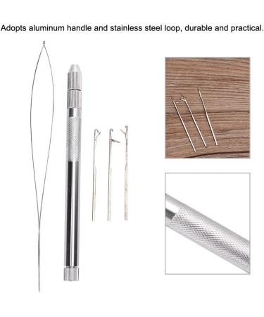 Hair Extension Loop Needle Threader Kit Pulling Hook Tool for Hair Aluminum Handle Hair Extension Threading Tool Micro Beads Loop Needle Threader for Hair Extensions Feather Ext - Buy Online on GoSupps.com