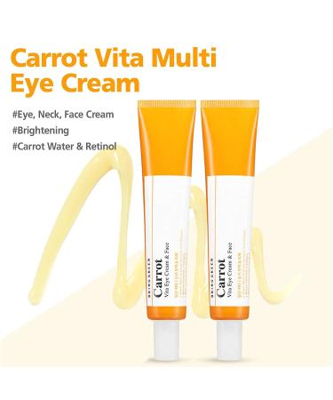 BRING GREEN Carrot Vita Eye Cream & Face Double SET - Anti-Aging Eye Cream with Vitamins C B E & Retinol for Dark Spots - 2 Count (30ml each - Buy Online on GoSupps.com