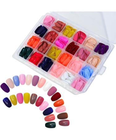 PLCPDM Press On Long 24 Cover Long Fake False Tip Solid Color Glossy False Suit 2 - Buy Online on GoSupps.com