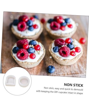 OUNONA 2pcs Cake Mold Mini Ice Cream Muffin Baking Creative Cake Making Molds Mini Silicone Molds Silicone Candy Mold Aroma Candy Molds Cookie Stencils White Cake Pie Silica Gel Egg Tart White 9X8X2.6CM - Buy Online on GoSupps.com