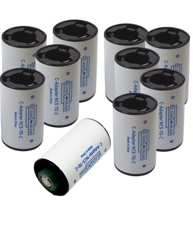 MINCHEN Pack of 10 C Size Converter Case AA to C Battery Adaptor 1 AA Battery to 1 C Size Adaptor Spacer(no Batteries Included) S-C 04