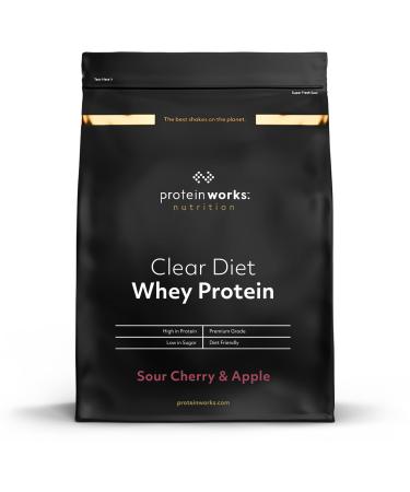 Protein Works Clear Diet Whey | Sour Cherry & Apple | Flavoured protein shake with added sweetener | 500g