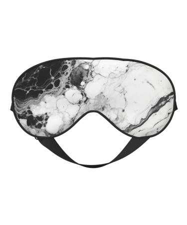 Black White Marble Print Double Sided Eye Mask Blackout Eye Mask All Night Sleep Eye Mask for Women Men