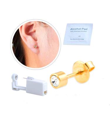 2 Pack Self Ear Piercing Gun Kit | Disposable & Easy to Use | No Pain Ear Piercing Tool with Studs (White Gold) - Buy Online on GoSupps.com