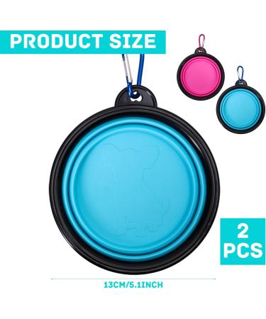 Foldable Dog Bowl Set - Portable 2-Piece Water & Food Bowls for Travel | Ideal for Cats & Dogs (350ml) - Buy Online on GoSupps.com