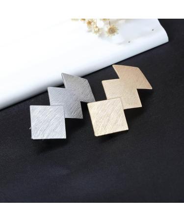 Prosy Vintage Small Overlapping Diamond Hairpin Metal Geometry Pitted Hair Barrettes Hair Clasp Hair Accessories Hair Clips for Women and Girls (Gold) - Buy Online on GoSupps.com