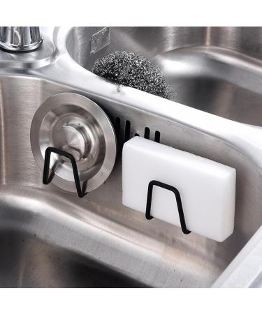 Stainless Steel Razor Bracket & Sponge Keeper Set - 2-Piece Self-Adhesive Multi-Purpose Hooks for Bathroom & Kitchen - Black - Buy Online on GoSupps.com