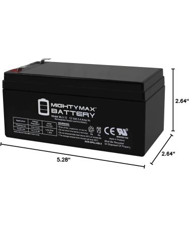 Mighty Max 12V 3.4AH Battery for APC ES BE350G BE350T BE350U RBC35 - Reliable International Shipping - Buy Online on GoSupps.com
