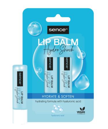 Sence Sence Hydro Shock 2-Pack Vegan Beauty Skincare Lip Balms with Hyaluronic Acid for Soft Lips