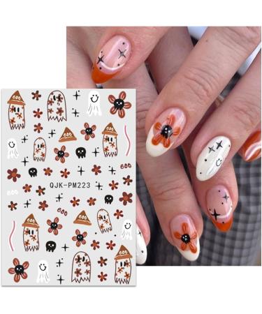 JMEOWIO 9 Sheets Halloween Nail Art Stickers Decals Self-Adhesive Green Ghost Pumpkin Nail Supplies Nail Art Design Decoration Accessories - Buy Online on GoSupps.com