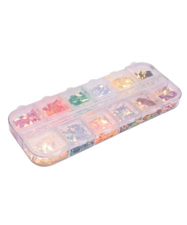 Myhoomowe 3D Shape New Nail Clear Nail Pearl Diy Nail Art Decorations Rhinestone Manicure Tools 3# Colorful Vest Sequins