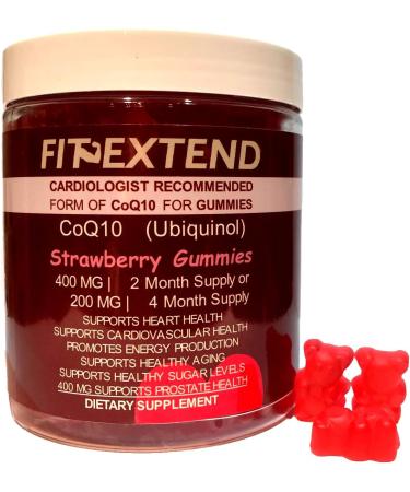 CoQ10 Gummies 400 mg - 120 Count | Vegan Strawberry Sugar-Free High Absorption Antioxidant for Heart Health & Anti-Aging - Ubiquinol Coenzyme Q10 Supplements - Buy Online on GoSupps.com