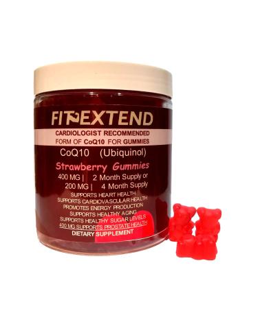 Coq10 Gummies 400 mg 60 Days 120 Count | Ubiquinol Vegan Strawberry Sugar Free Gummies High Absorption Coenzyme Q10 Supplements for Heart Health Anti-Aging Cellular Energy Antioxidant Prostate Unisex