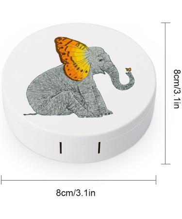 Buy Butterfly Elephant Cute Contact Lens Case - Portable Round Storage Box Kit with Mirror for Travel & Daily Use - Buy Online on GoSupps.com