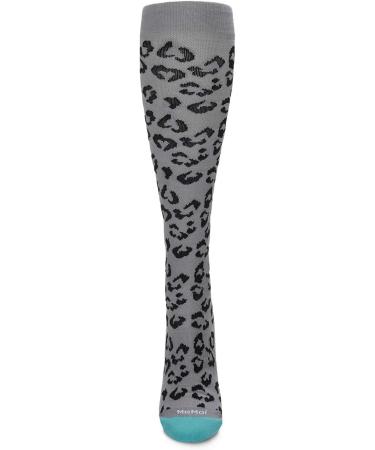 MeMoi Women's Leopard Nylon Compression Socks 15-20mmHg - Stylish Gray 9-11 | International Shipping - Buy Online on GoSupps.com