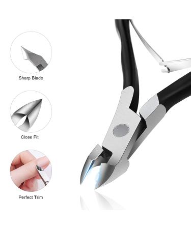 FERYES Professional Cuticle Clipper - Medical Grade Stainless Steel Cuticle Remover Tool, 8mm Jaw, Black - 1 Piece - Buy Online on GoSupps.com