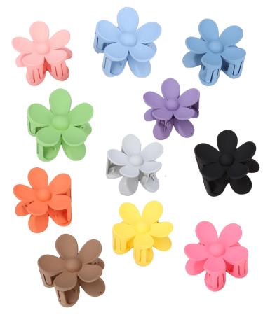 Tidevan 11 piece plastic flowers hair clip flowers hair clips big claws flower hair clips for girls thick and thin hair for everyday party wedding and beach party pool vacation