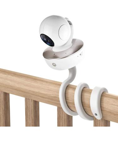 TIUIHU Universal Baby Monitor Mount for Arlo/Motorola Baby Monitor/Nannio Monitor/HelloBaby - Versatile for Any Other Cameras with 1/4 Screw Twist Holder Without Tools or Wall Damage (white)