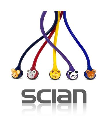 SCIAN Kids Real Working Stethoscope - Professional Quality with 5 Interchangeable Cartoon Heads - Ideal for Doctors, Nurses, Clinicians, and Home Use - Blue Color - Buy Online on GoSupps.com