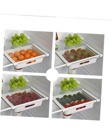 GLEAVI 4 Pcs Refrigerator Storage Box White Eiffel Tower Decor Fridge Fruit Storage Holder Pull-out Crisper - Buy Online on GoSupps.com