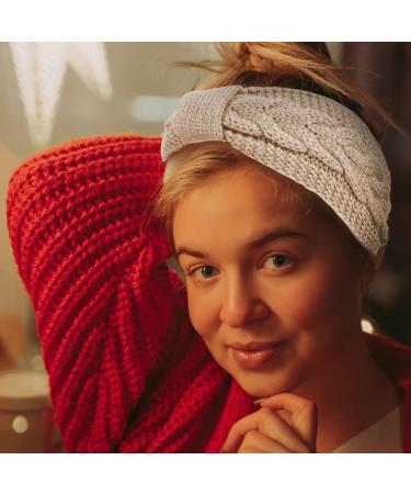 Buy Women's Winter Headbands - 3 Pack Elastic Ear Warmers - Milk White Black & Light Gray Hair Bands - Buy Online on GoSupps.com