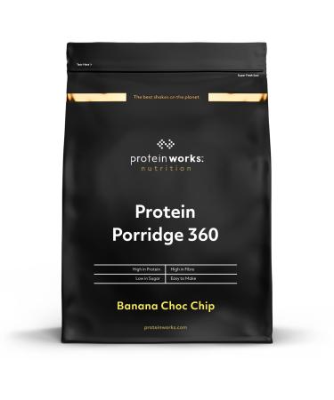 Protein Works - High Protein Porridge 360 | Low Sugar Breakfast | Added Vitamins | Low GI Wholegrain Oats | High Fibre | Banana Choc Chip | 1kg Banana & Choc Chip 1kg (13 servings)