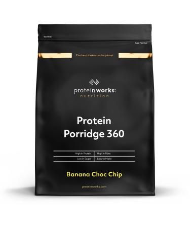 Protein Works - High Protein Porridge 360 | Low Sugar Breakfast | Added Vitamins | Low GI Wholegrain Oats | High Fibre | Banana Choc Chip | 500g Banana & Choc Chip 500g (6 servings)