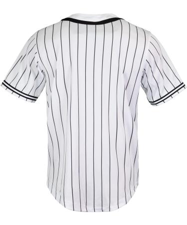 Karl Kani Serif Pinstripe Baseball Jersey Trikot S White - Shop Stylish Baseball Apparel - International Shipping Available - Buy Online on GoSupps.com