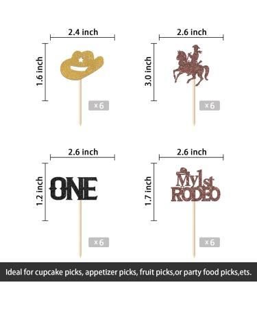 Kaakswa 24Pcs Cowboy Cupcake Topper West Cowboy Happy Birthday Party Decorations My 1st Rodeo Cowboy Birthday Decorations Baby Shower Party Supplies - Buy Online on GoSupps.com