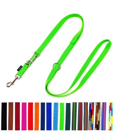 Dog leash double leash adjustable 2m / 2.40m / 2.80m / 3.50m / 5m large dogs 20mm/25mm (neon green 20mm 2.40m) neon green 20mm 2.40m