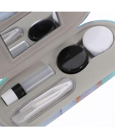 COHEALI 2-in-1 Double Sided Contact Lens & Eyeglasses Case - Marble Print with Mirror & Tweezer - Portable Glasses Box for Sunglasses & Eyewear - Buy Online on GoSupps.com