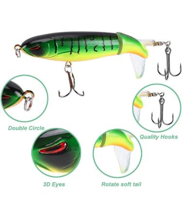 6PCS Bass Whopper Lures Kit - Floating Rotating Tail Topwater Fishing Lures for Bass & Trout - Buy Online on GoSupps.com