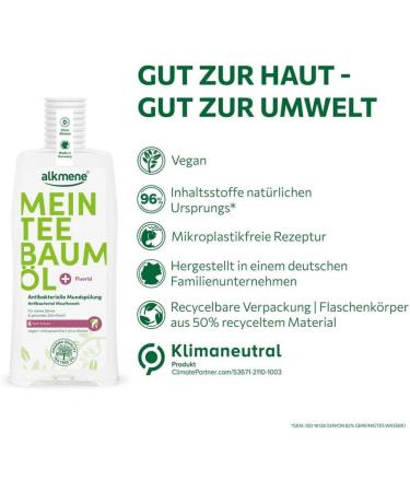 Buy Alkmene Tea Tree Oil Antibacterial Mouthwash 500ml | Best International Shipping & Natural Oral Care - Buy Online on GoSupps.com