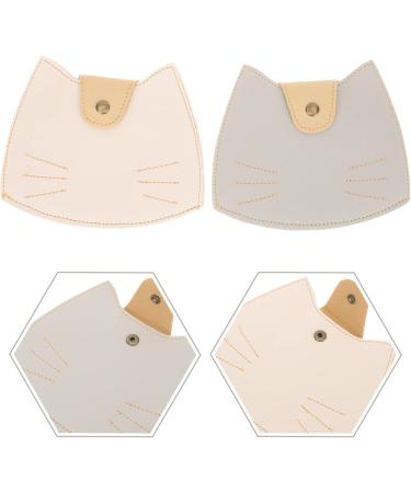 Cabilock Foldable Storage Box Set - 2PC Portable PU Leather Mask Holder Case for Women | Cute Cat Design - Buy Online on GoSupps.com