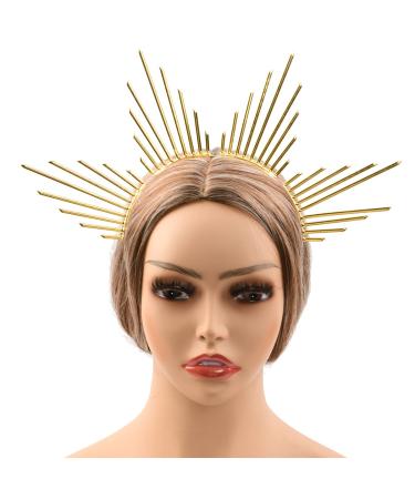 Festival headpiece Gold Halo Headband -Photoshoot Hair Band Wedding Hair Accessory (Hal-Gold)