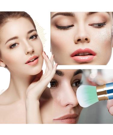 Retractable Telescopic Face Kabuki Brush - Blue | Portable Travel Makeup Brush for Powder, Foundation, Blush - Round Design - Buy Online on GoSupps.com