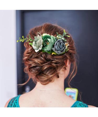 Cinaci 4-Piece Metal Hair Comb Set with Artificial Roses | Wedding & Bridal Jewelry Clips Hairpins & Accessories for Women & Flower Girls - Buy Online on GoSupps.com