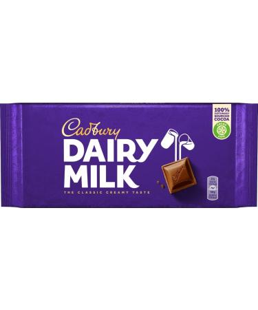 Cadbury Dairy Milk Chocolate - Creamy Milk Chocolate - Tasty Sweet and Full Taste - Dairy Milk 180g