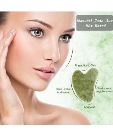 Natural Jade Roller & Gua Sha Set | Premium Facial Massage Tools for Skin Care - Buy Online on GoSupps.com