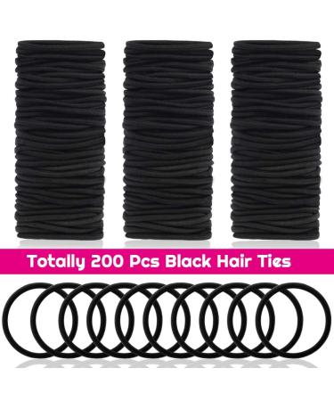 200 Pack Black Small Hair Ties Elastic Bands (4mm) - Anezus - Buy Online on GoSupps.com