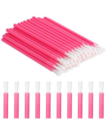 50 Pcs Pink Disposable Lip Brushes Lipstick Gloss Applicator Wand Brush Nail Polish Brushes Disposable Makeup Beauty Tool Kit for Women Girls Men Makeup Brushes and Tools