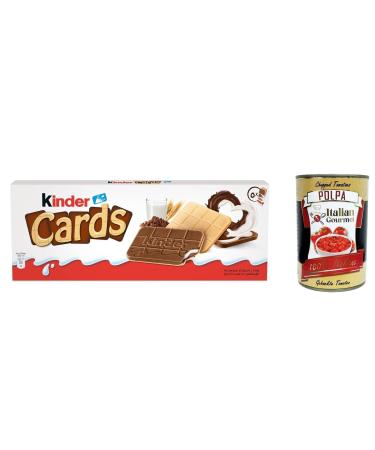 Italian Gourmet E.R. 12 Waffle Cards for Kids with Chocolate Bar - 5 Waffle Biscuits 128g + Italian Gourmet Polpa 400g