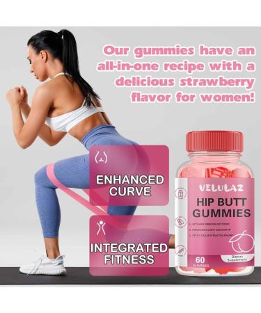velulaz Booty Gummies for Women - BBL Gummies with Multivitamins and Herbal Extracts -Strawberry Flavor- 60 Count - Buy Online on GoSupps.com