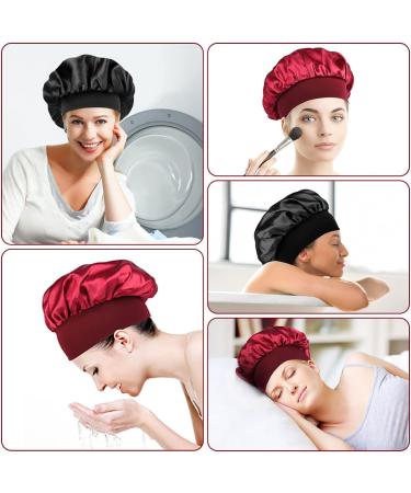 URAQT Satin Sleep Cap 2 Pack - Large Night Head Cover for Women - Soft & Comfortable Sleep Bonnet - Breathable Hair Cap for Long Curly Hair - Best for Night Sleep - Buy Online on GoSupps.com
