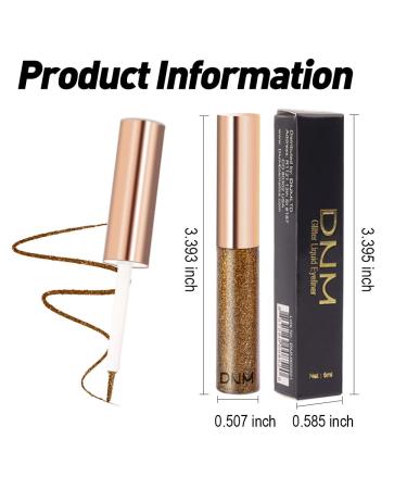 DNM Liquid Glitter Eyeliner Set - 3 Colors Metallic Sparkle Dark Silver Brown Gold Red - Eye Makeup Glue for Eyes - 3Pcs - Buy Online on GoSupps.com