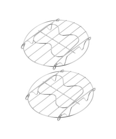 Zerodeko 2pcs Steamer with Handle Metal Canner Rack Food Trays Kitchen Steamer Rack Multifunction Accessories