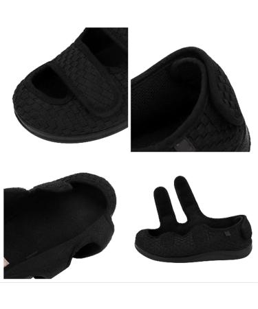 LEEWEE Men's Diabetic Shoes for Swollen Feet - Adjustable Closure, Lightweight & Non-Slip - Black, Size 34 - Buy Online on GoSupps.com