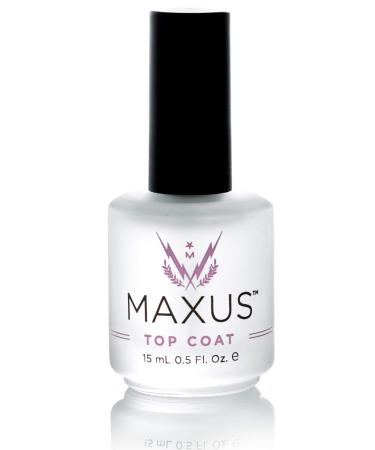 Maxus Nails Top Coat Nail Polish with High Shine, Quick-Drying, Clear.5 Oz.
