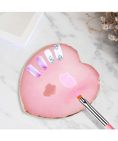 Hethyo Resin Nail Art Palette Kit with Brush Set & Dotting Tools - Pink & Golden Edge - Buy Online on GoSupps.com